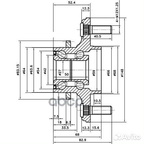 Ступица задняя зад лев Z89107R Zikmar