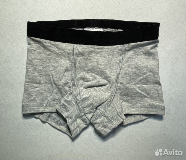 H&M Трусы с черной открытой резинкой серые р.116