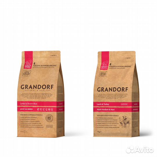 Сухой корм для собак Grandorf ягненок/индейка 10кг