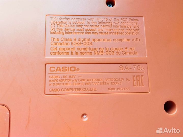 Синтезатор casio SA-76A