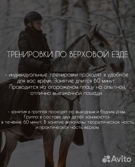 Конные прогулки и тренировки