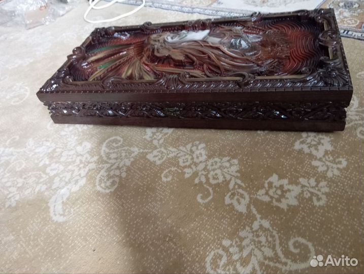 Нарды ручной работы со стеклом