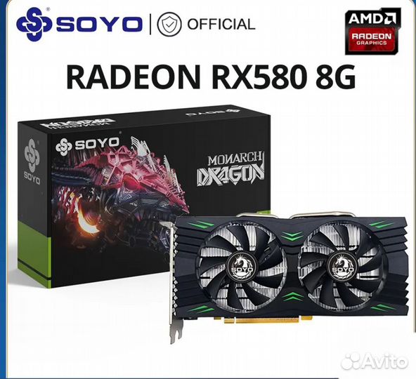 Видеокарта soyo radeon RX580 8G