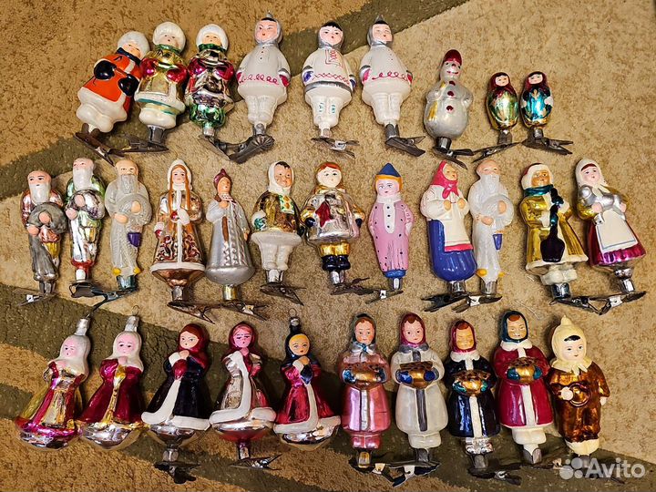 Елочные игрушки СССР на прищепке люди
