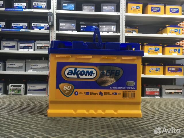 Аккумулятор Аком +EFB 60Ач 580A прямая