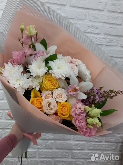 Цветы, Розы, Хризантема, Гипсофила, доставка