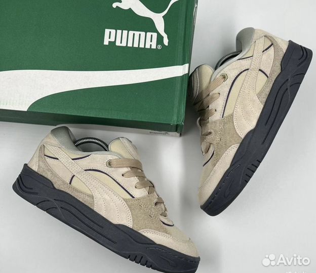 Кроссовки дутыши Puma 180 бежевые