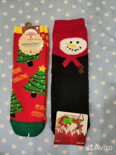 Носки новогодние, носки с принтом