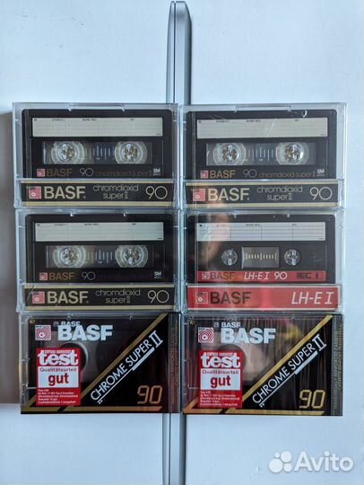 Аудиокассеты BASF новые 6 штук и 6 штук с записью