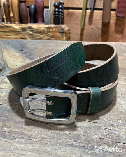 Ремень из кожи ручной работы