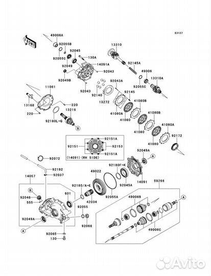 Корпус заднего редуктора Kawasaki 14057-0010