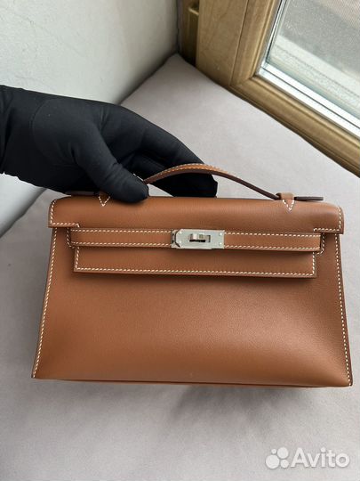 Клачт Hermes mini pochette gold swift