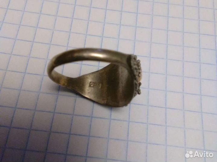 Кольцо гранат серебро винтаж
