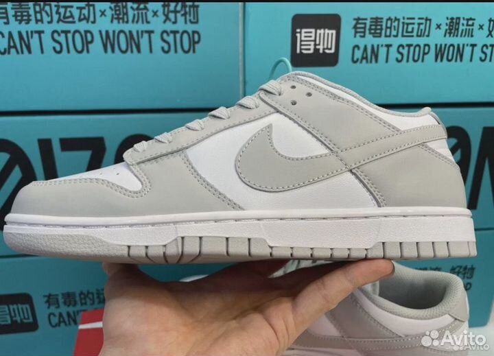 Кроссовки nike dunk low grey fog