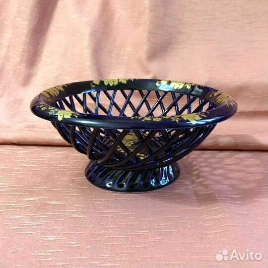 Конфетница-фруктовница ажурная, кобальт