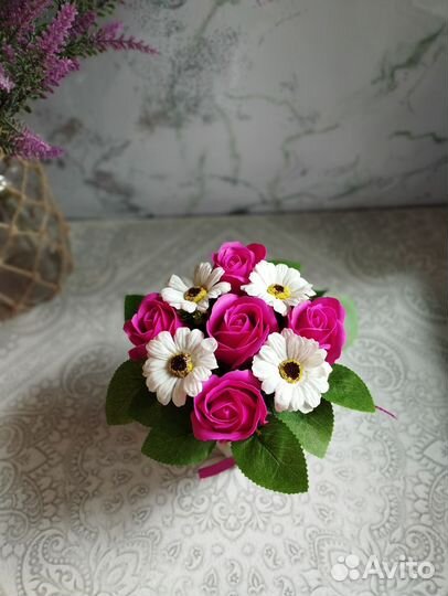 Букет из мыльных роз