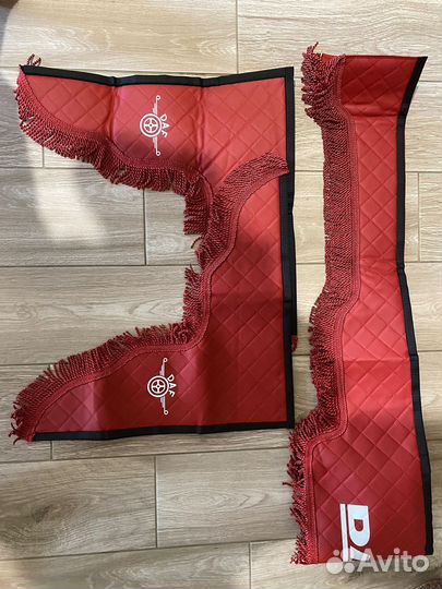 Ламбрекен DAF комплект экокожа(красный)