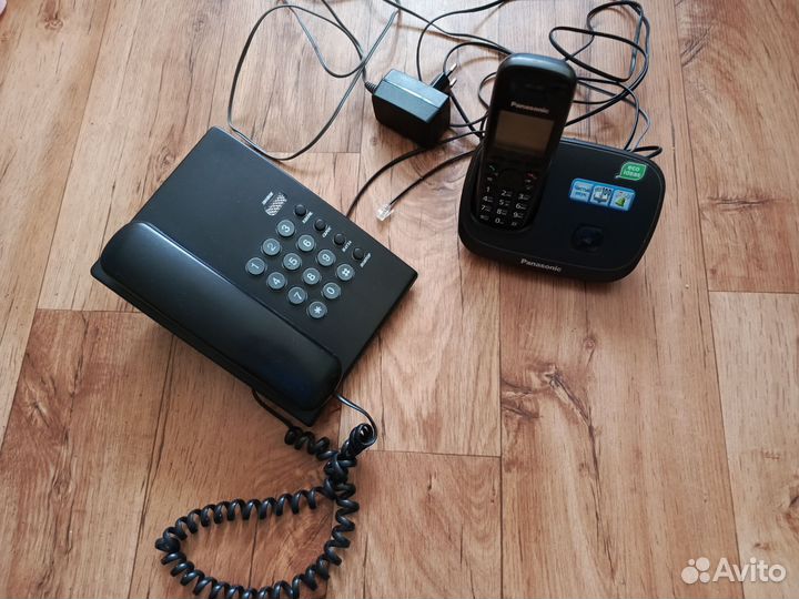 Стационарный телефон + беспроводной panasonic
