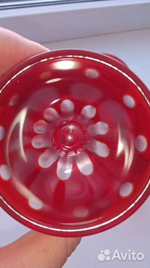 Стопки из цветного хрустального стекла. Винтаж