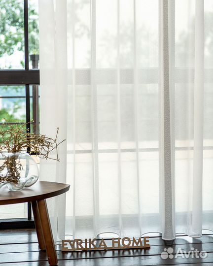 Тюль Дебора айвори готовый на окна пошив