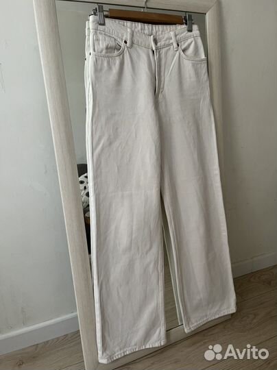 Белые джинсы wide leg Monki