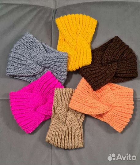 Повязка на голову вязаная