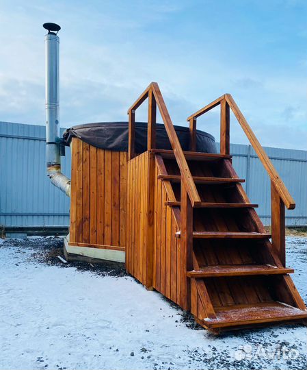 Баня с купелью на дровах