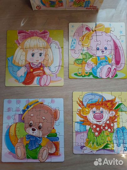 Пазл 4 в 1 для малышей + раскраска