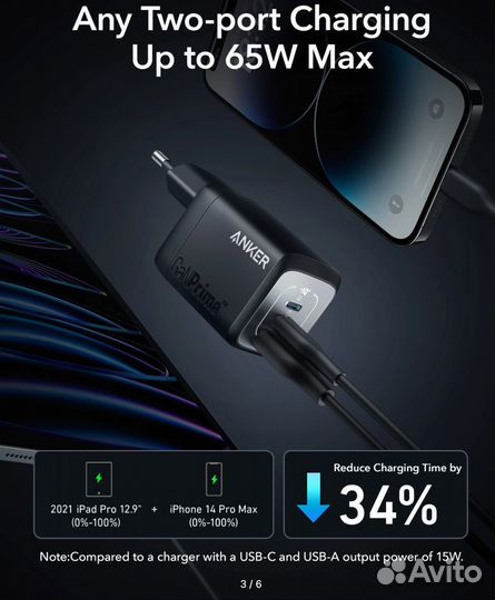 Зарядное устройство Anker Gan Prime 67W