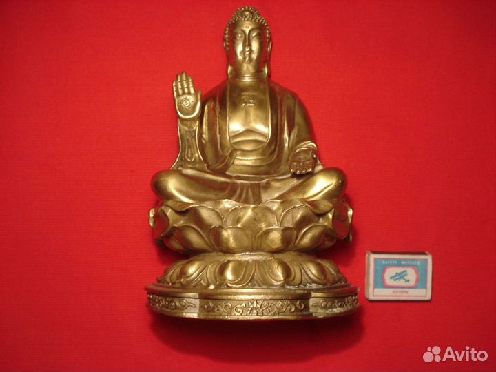 Большая Статуэтка Золотой Будда 29 см Индия Бронза
