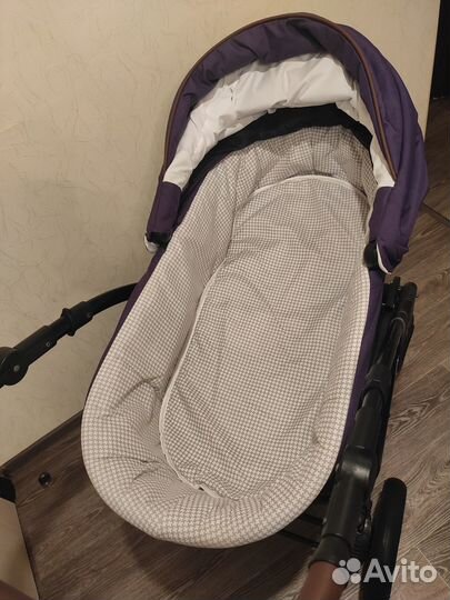 Коляска verdi optima 3 в 1 фиолетового цвета