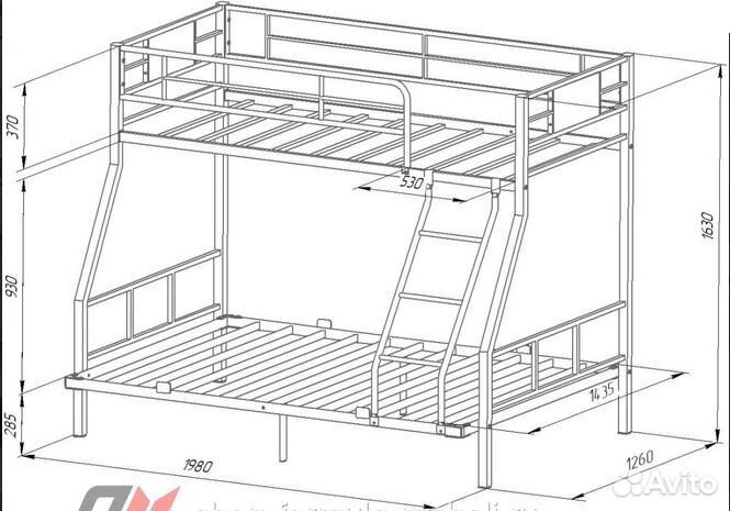 Кровать двухъярусная «Гранада П 140»
