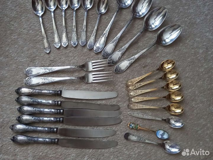 Столовые,чайные ложки СССР, мельхиор