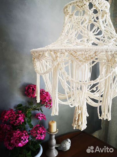 Абажур (люстра) макраме