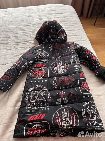 Плащ- пуховик зимний для девочки Kenzo оригинал