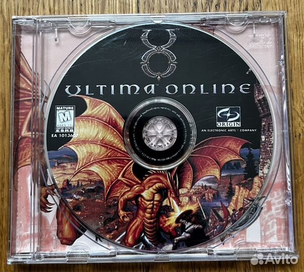 Тканевая карта игры Ultima Online+диск+значек