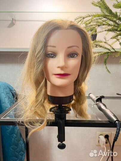 Голова манекен с натуральными волосами