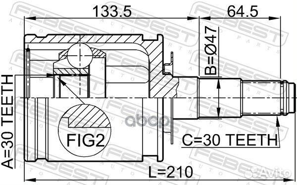 Шрус внутренний 30X47X30 0111FZJ100 Febest