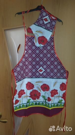 Комплект кухонный новый фартук и прихватка