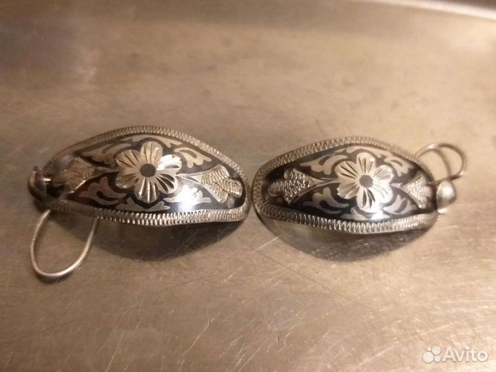 Серебряные серьги СССР