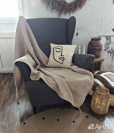 Покрывало hm home Плед вафельный zara home h&m