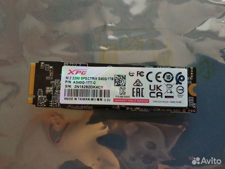1TB Adata XPG Spectrix S40G RGB m2 nvme SSD