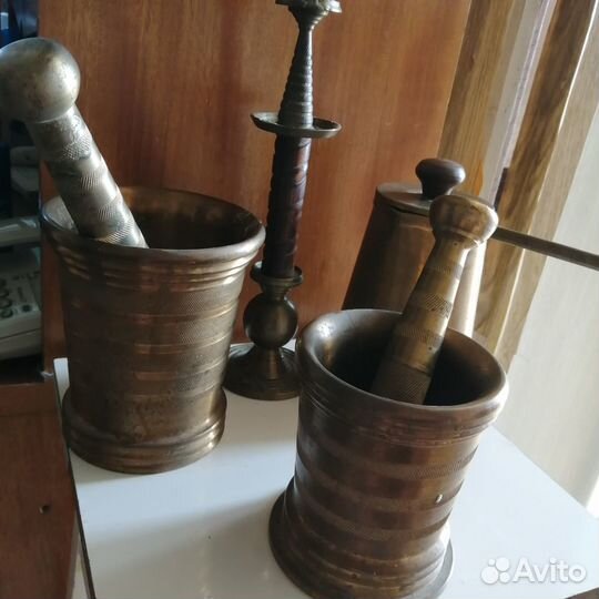 Бронза ступки кофеварка подсвечник ручная работа