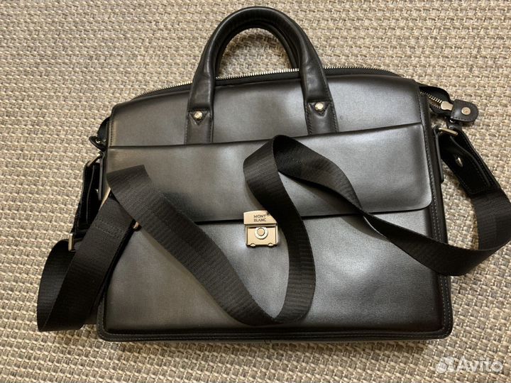 Сумка кожанная MontBlanc, черная