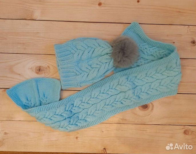 Комплект шапка и шарф для девочки