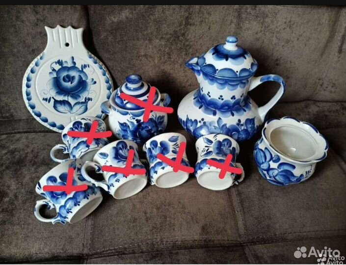 Посуда гжель в хорошем состоянии