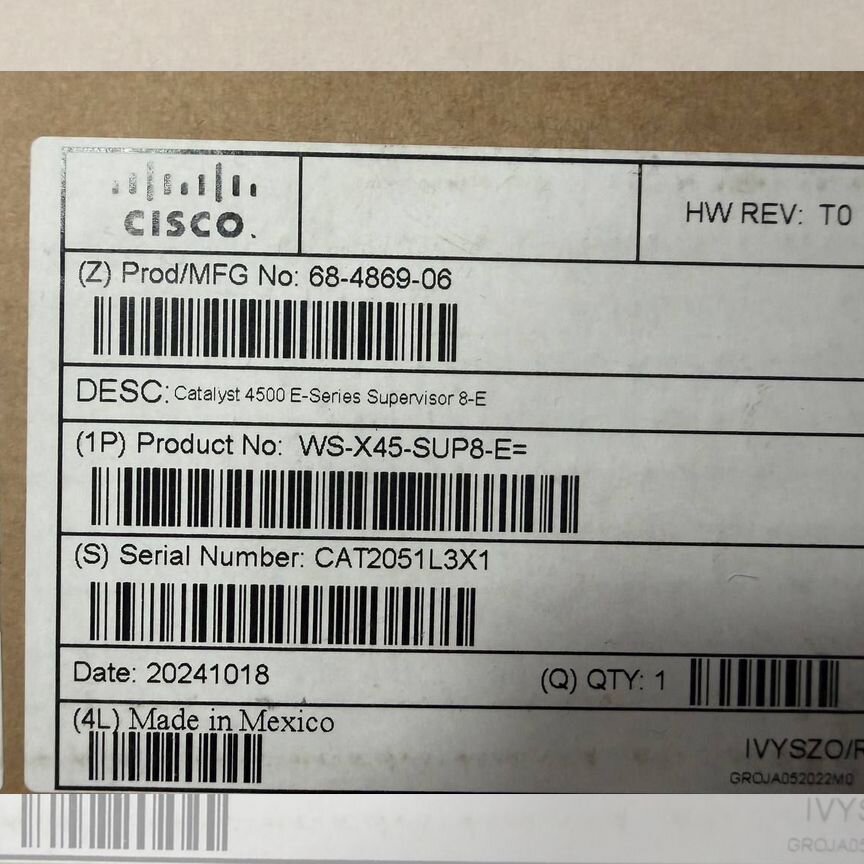 [WS-X45-SUP8-E] Модуль Управления Cisco Для Catalyst Ws-X45-Sup8-E