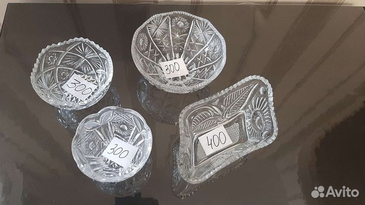Вазы хрустальные СССР в ассортименте