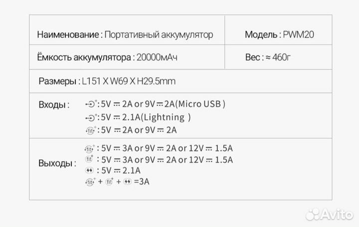 Повер банк внешний аккумулятор