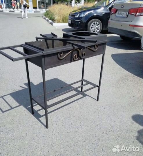 Мангал с печкой под казан